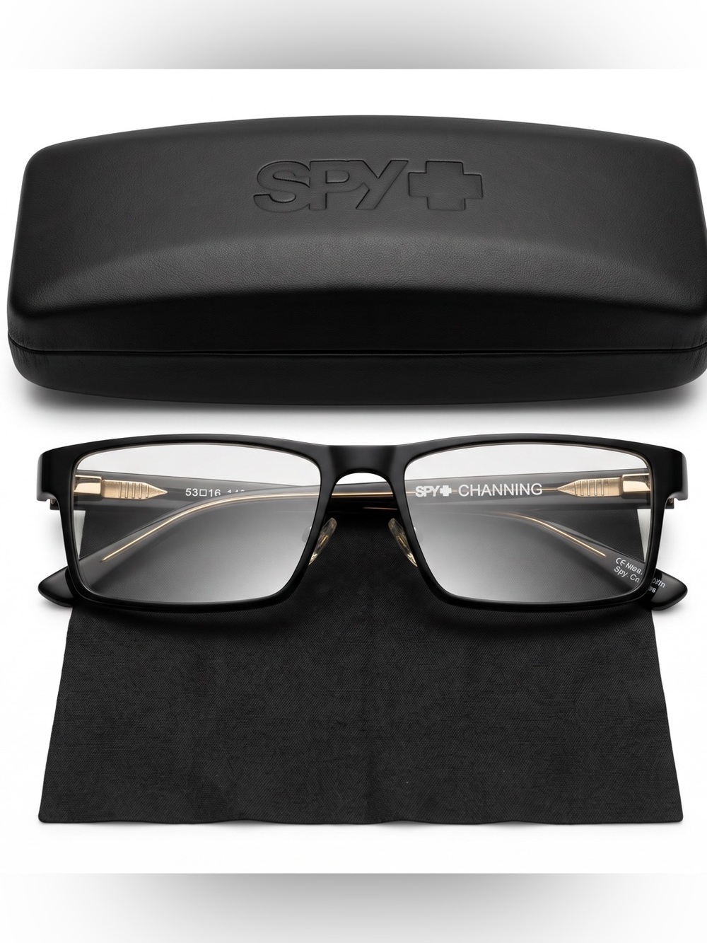 SPY Optic Channing Black Rectangular Eyeglasses Frames 53-16-140 K5E
